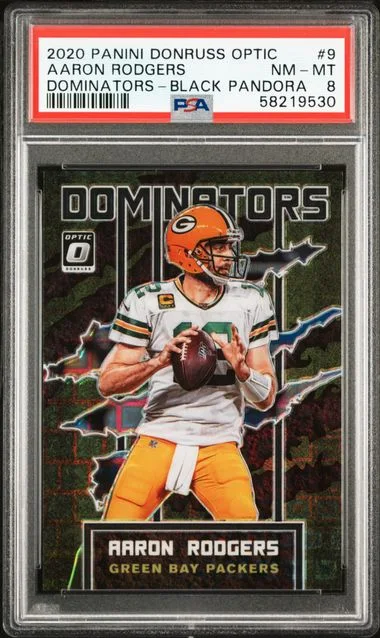 2020 Panini Donruss Optic Aaron Rodgers Dominators Black Pandora #AR card image