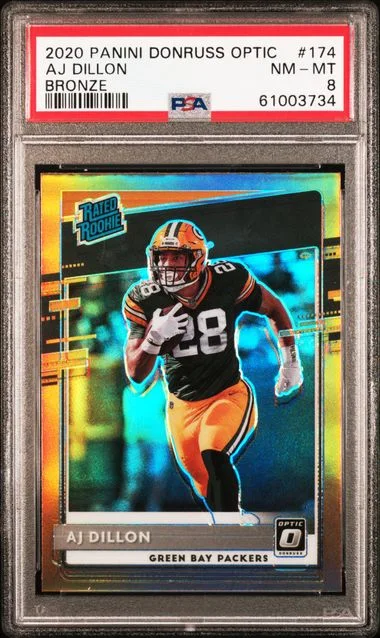 2020 Panini Donruss Optic Aj Dillon #174 card image