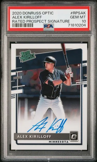 2020 Panini Donruss Optic Alex Kirilloff Rated Prospects Signature #RPS-AK card image