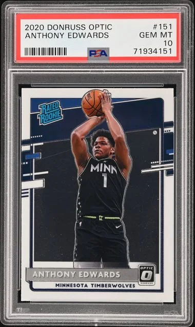 2020 Panini Donruss Optic Anthony Edwards Blue Velocity #151 card image