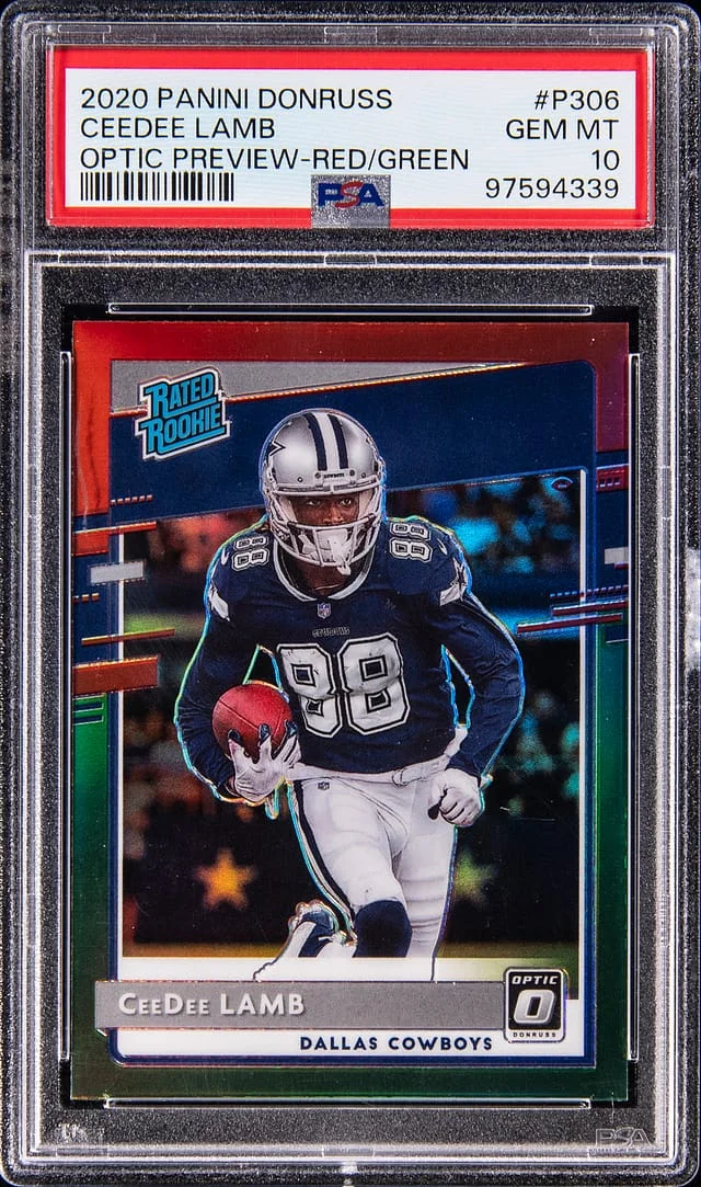 2020 Panini Donruss Optic Ceedee Lamb Preview Red/Green #P306 card image