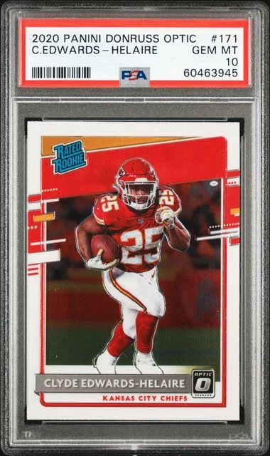 2020 Panini Donruss Optic Clyde Edwards-Helaire Purple #171 card image