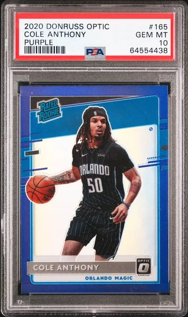 2020 Panini Donruss Optic Cole Anthony Purple #165 card image