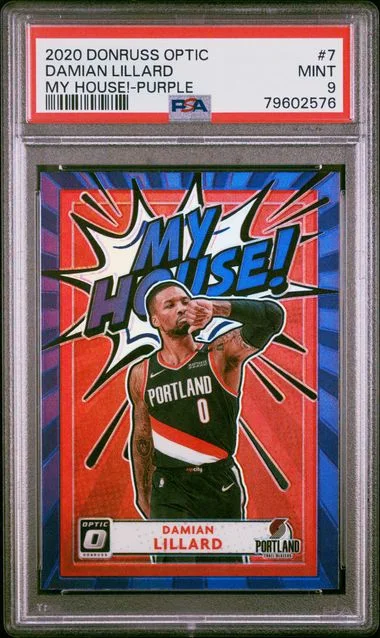 2020 Panini Donruss Optic Damian Lillard My House! Purple #7 card image