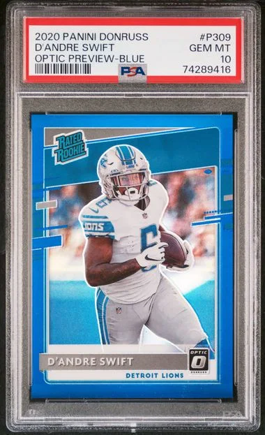 2020 Panini Donruss Optic D'Andre Swift Preview Blue #P309 card image