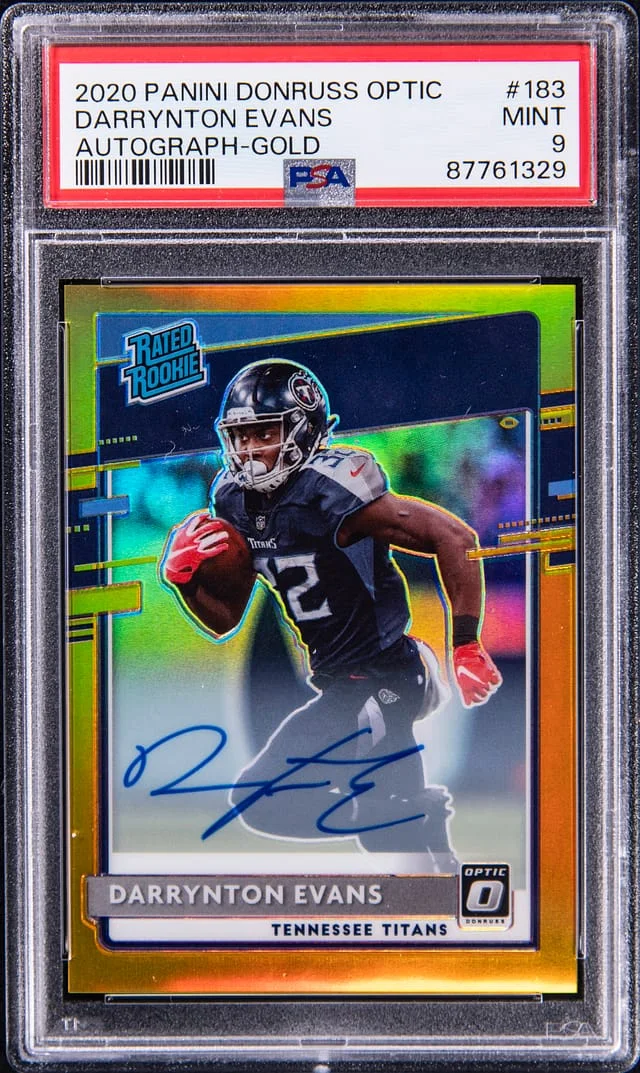 2020 Panini Donruss Optic Darrynton Evans Rated Autograph Gold #183 card image