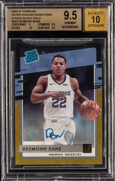 2020 Panini Donruss Optic Desmond Bane Black Gold Choice #180 card image