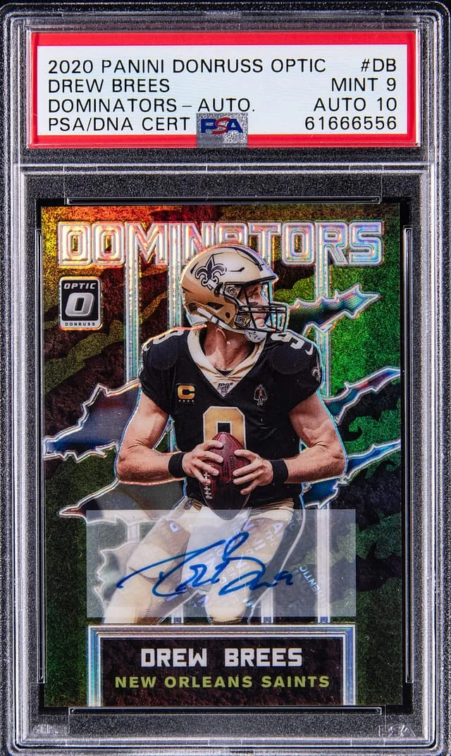 2020 Panini Donruss Optic Drew Brees Dominators Autograph #DM-DB card image