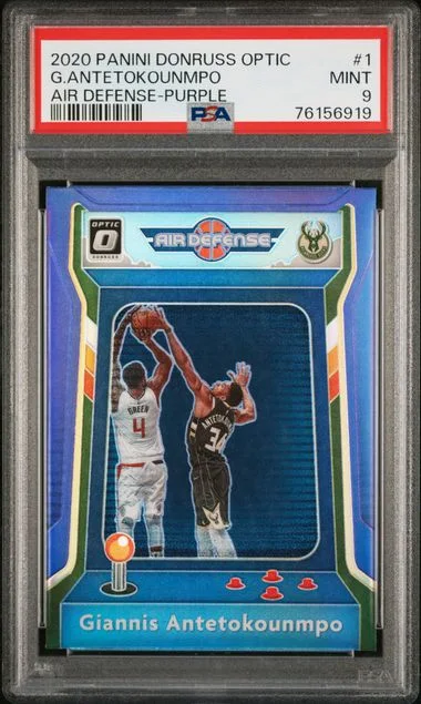 2020 Panini Donruss Optic Giannis Antetokounmpo Air Defense #1 card image