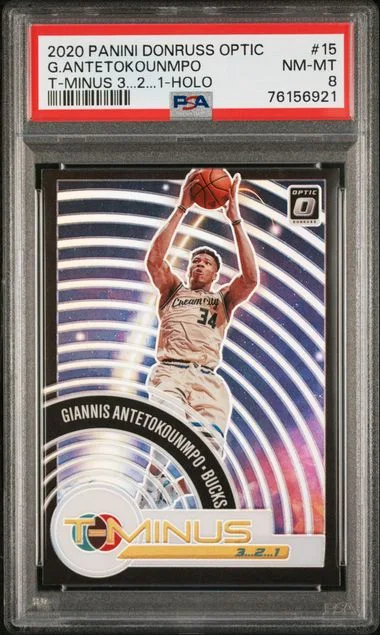 2020 Panini Donruss Optic Giannis Antetokounmpo T-Minus 3...2...1 #15 card image