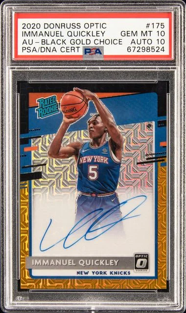 2020 Panini Donruss Optic Immanuel Quickley Autograph-Black Gold Choice #175 card image