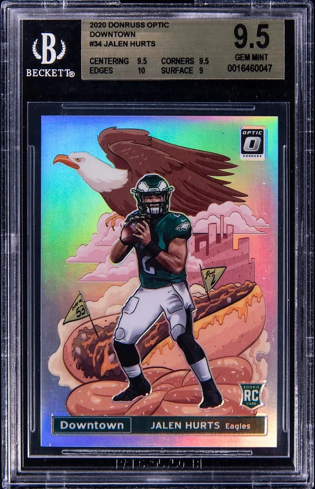 2020 Panini Donruss Optic Jalen Hurts Downtown #34 card image