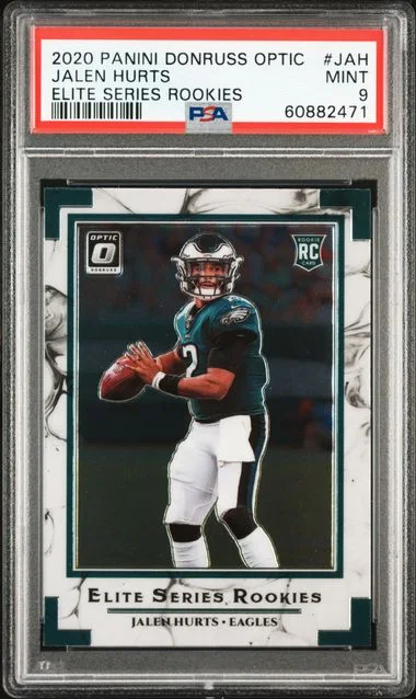 2020 Panini Donruss Optic Jalen Hurts Elite Series Rookies #JAH card image