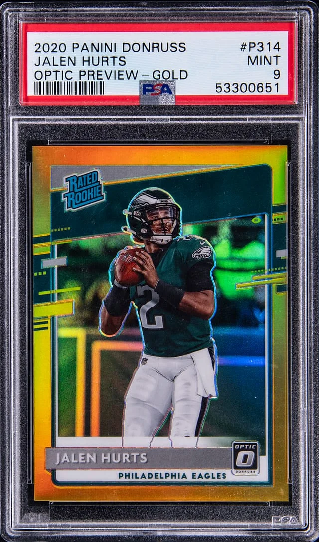 2020 Panini Donruss Optic Jalen Hurts Preview-Gold #P314 card image