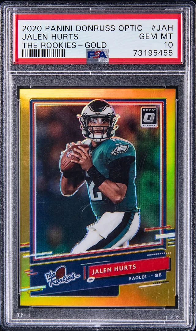 2020 Panini Donruss Optic Jalen Hurts The Rookies Gold #TR-JAH card image