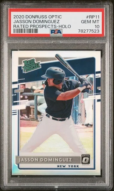 2020 Panini Donruss Optic Jasson Dominguez Rated Prospects Holo #Rp11 card image