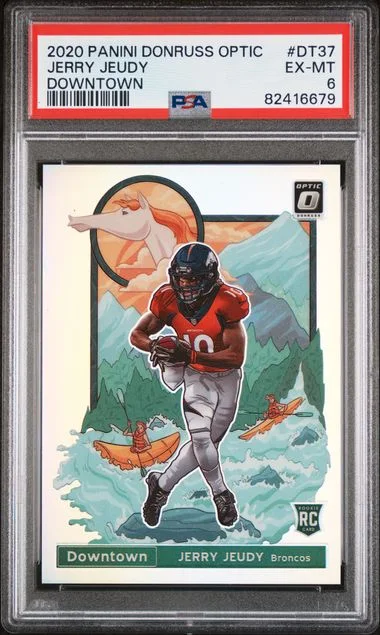 2020 Panini Donruss Optic Jerry Jeudy Downtown #DT37 card image