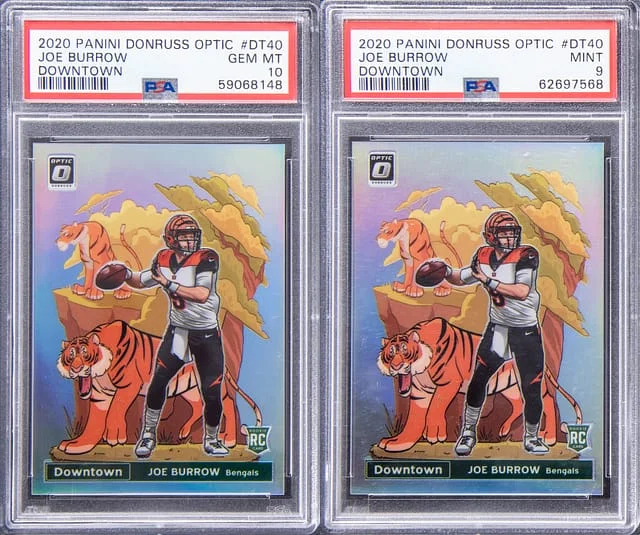 2020 Panini Donruss Optic Joe Burrow Pair (2 Different) Downtown SP #DT40 card image