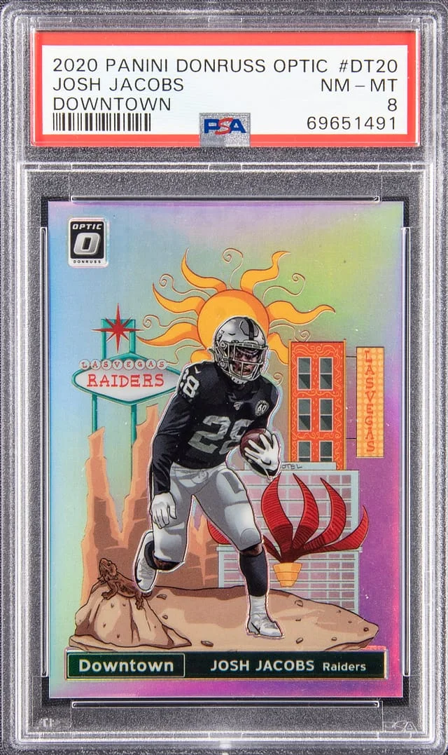 2020 Panini Donruss Optic Josh Jacobs Downtown #DT-20 card image
