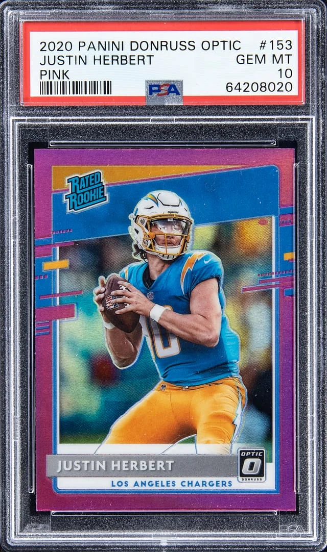 2020 Panini Donruss Optic Justin Herbert Pink #155 card image