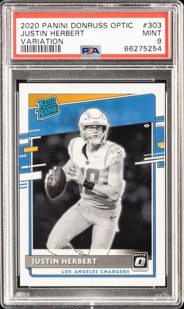 2020 Panini Donruss Optic Justin Herbert Variation #303 card image