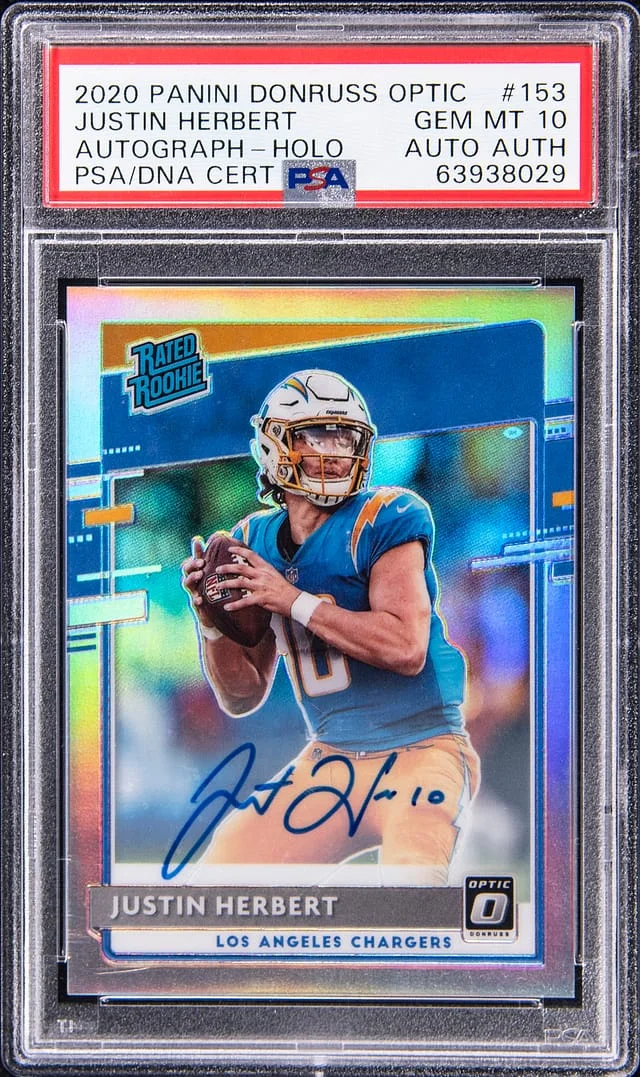 2020 Panini Donruss Optic Justin Herbert Autograph Holo #365 card image