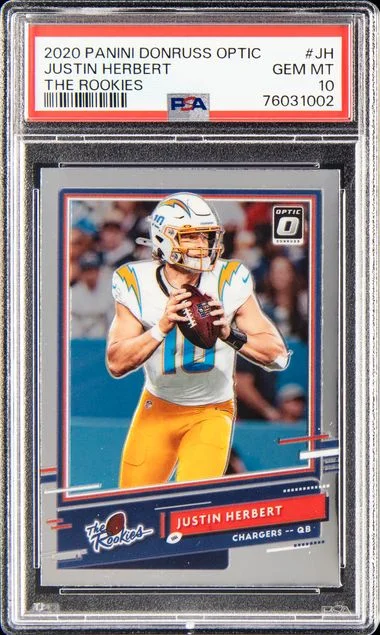 2020 Panini Donruss Optic Justin Herbert The Rookies #TR-JH card image