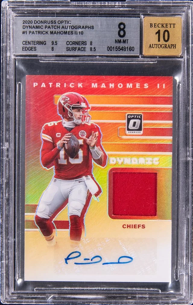 2020 Panini Donruss Optic Patrick Mahomes II Dynamic Patch Autographs #DPA-PM card image