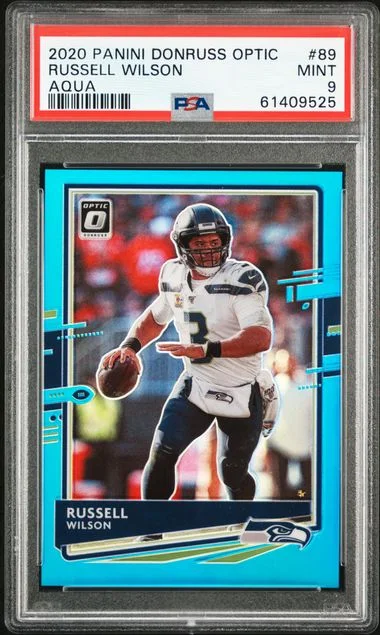2020 Panini Donruss Optic Russell Wilson Aqua #89 card image