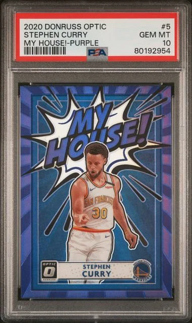 2020 Panini Donruss Optic Stephen Curry My House! Purple #5 card image