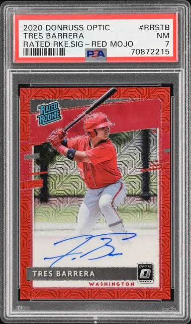 2020 Panini Donruss Optic Tres Barrera Rated Rookies Signatures Red Mojo #RRS-TB card image