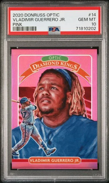 2020 Panini Donruss Optic Vladimir Guerrero Jr. Lime Green Prizm #14 card image