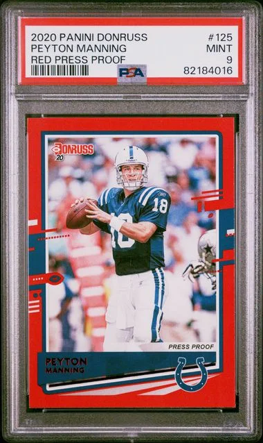 2020 Panini Donruss Peyton Manning Red Press Proof #125 card image
