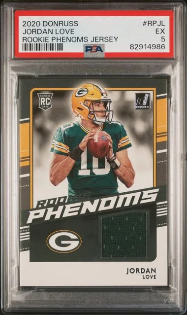 2020 Panini Donruss Phenoms Jersey Rpjl Jordan Love #no-number card image