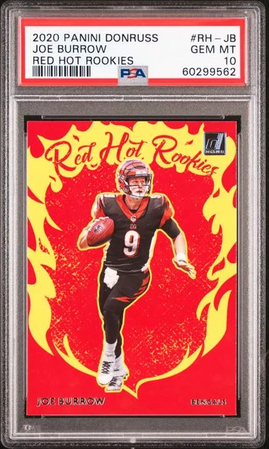 2020 Panini Donruss Red Hot Rookies Rh-Jb Joe Burrow #no-number card image