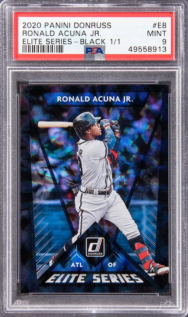 2020 Panini Donruss Ronald Acuna Jr Elite Series Black #E-8 card image