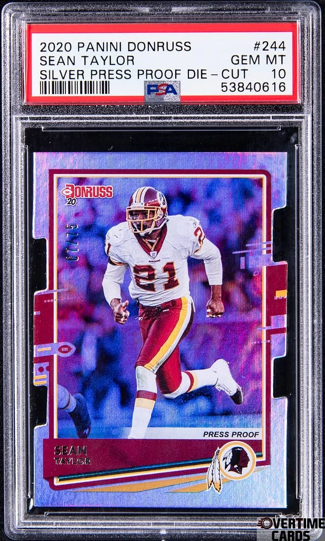 2020 Panini Donruss Sean Taylor Silver Press Proof Die-Cut #244 card image