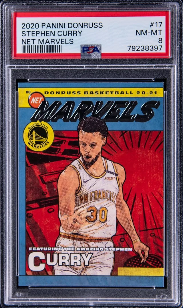 2020 Panini Donruss Stephen Curry Net Marvels #17 card image