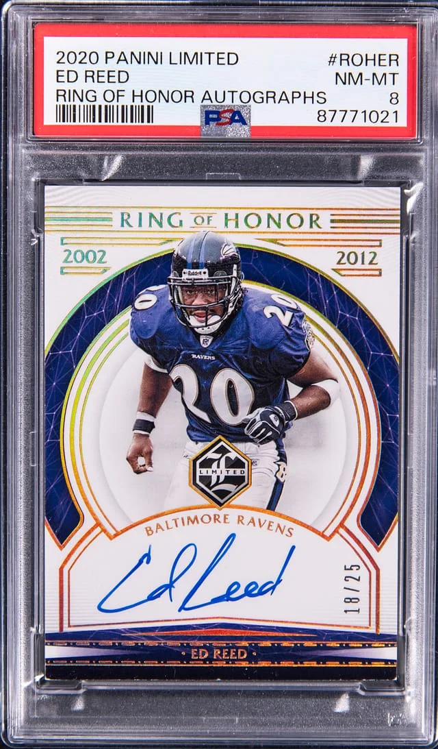 2020 Panini Ed Reed Limited Ring of Honor Autograph #ROHER card image