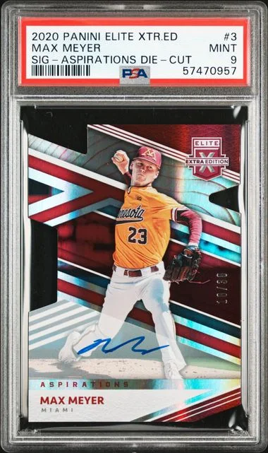2020 Panini Elite Extra Edition Max Meyer Signature-Aspirations Die-Cut #3 card image