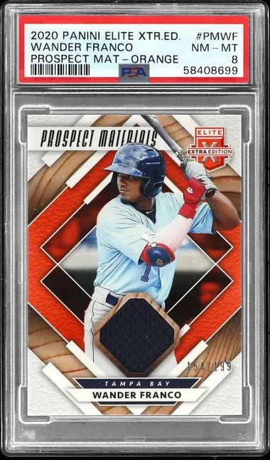 2020 Panini Elite Extra Edition Wander Franco Prospect Materials Orange #PM-WF card image