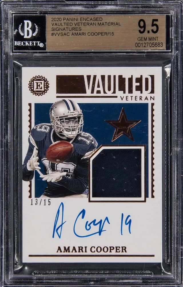 2020 Panini Encased Amari Cooper Vaulted Veteran Material Signatures #VVS-AC card image