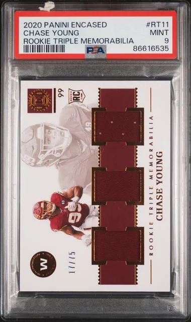 2020 Panini Encased Chase Young Triple Memorabilia #RT11 card image