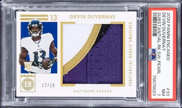 2020 Panini Encased Devin Duvernay Substantial Swatches #33 card image