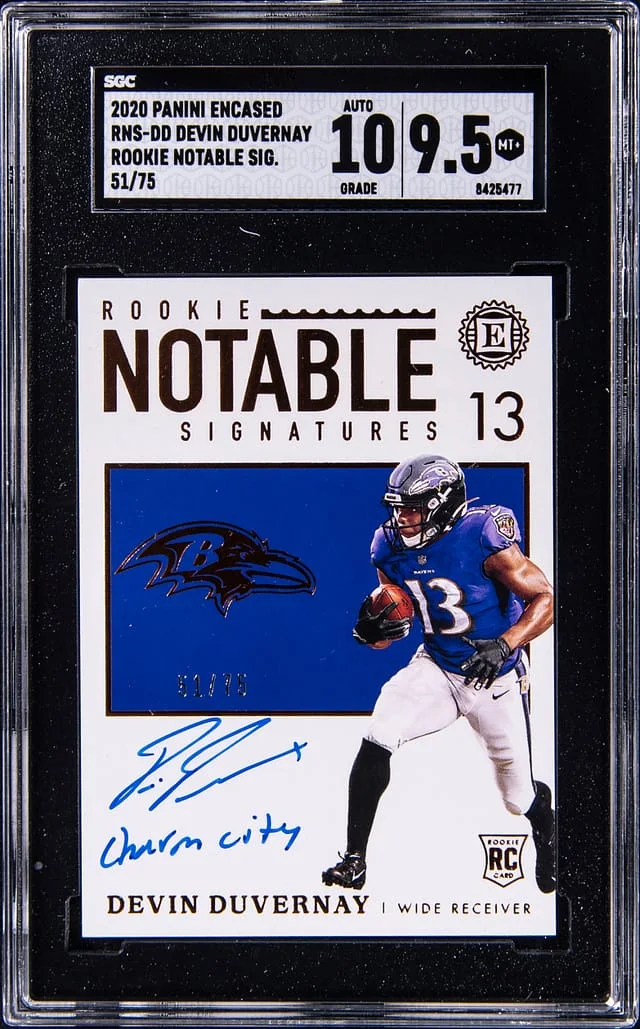 2020 Panini Encased Devin Duvernay Notable Signatures #RNS-DD card image