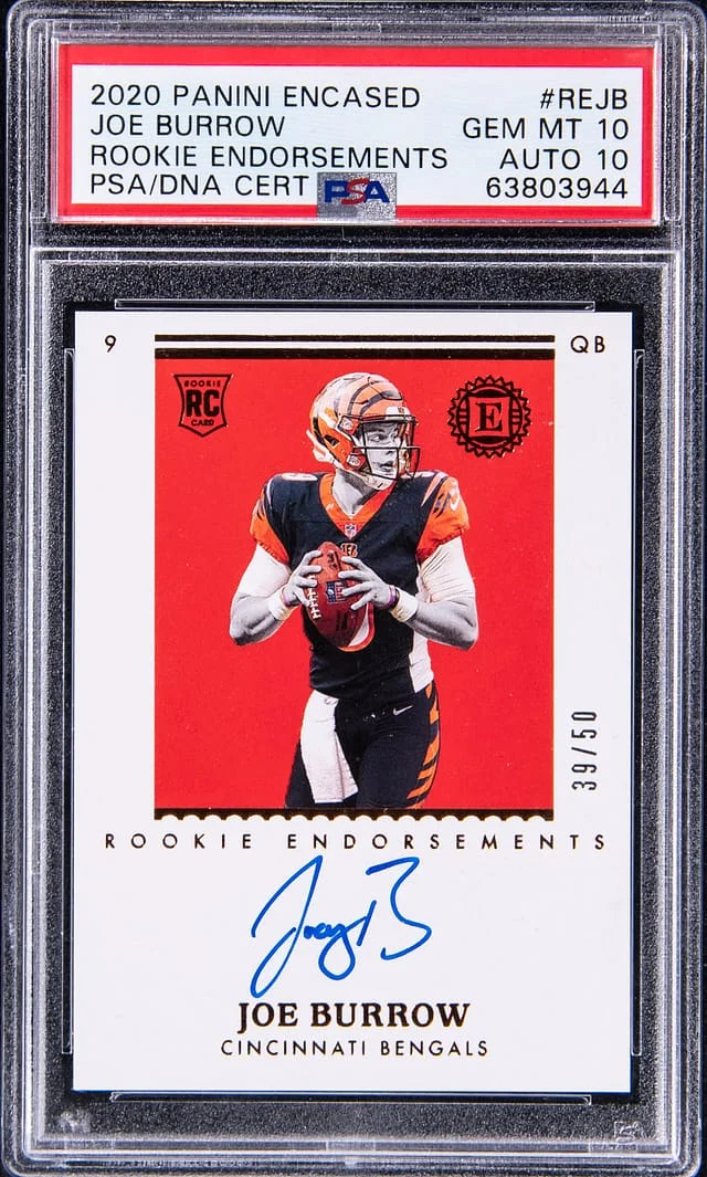 2020 Panini Encased Joe Burrow Endorsements #RE-JB card image