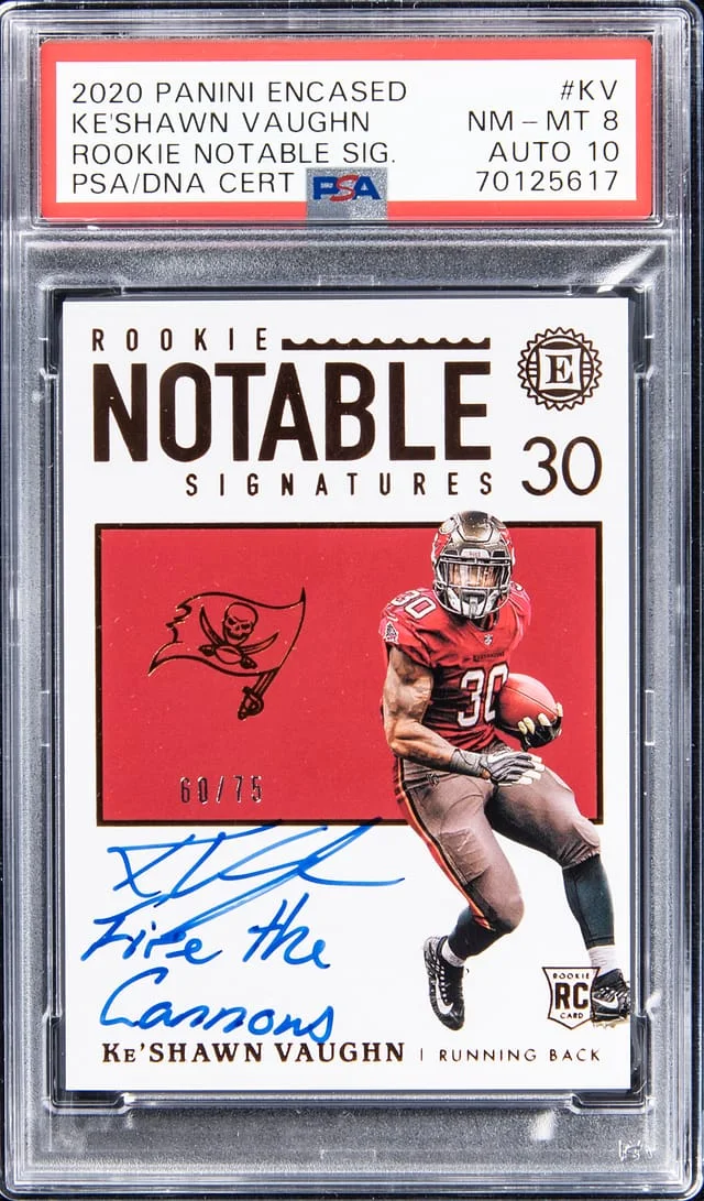 2020 Panini Encased Ke'Shawn Vaughn Notable Signatures #KV card image