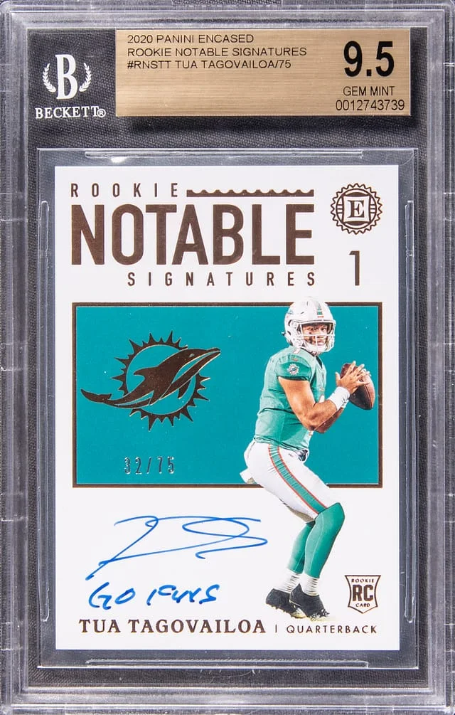 2020 Panini Encased Tua Tagovailoa Notable Signatures #RNS-TT card image