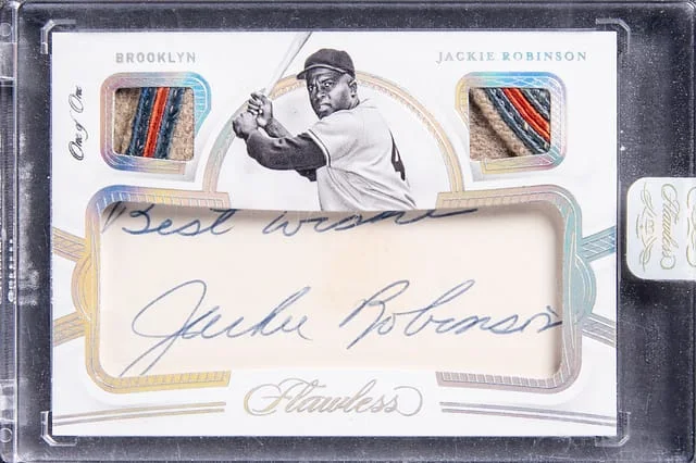 2020 Panini Flawless 3-Colors Encased Autograph Cut Dual Patch #FMC-JR card image