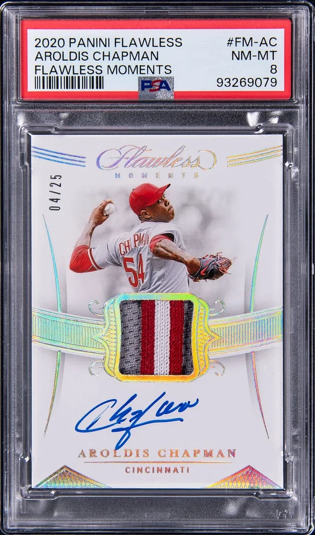2020 Panini Flawless Aroldis Champan Moments #FM-AC card image